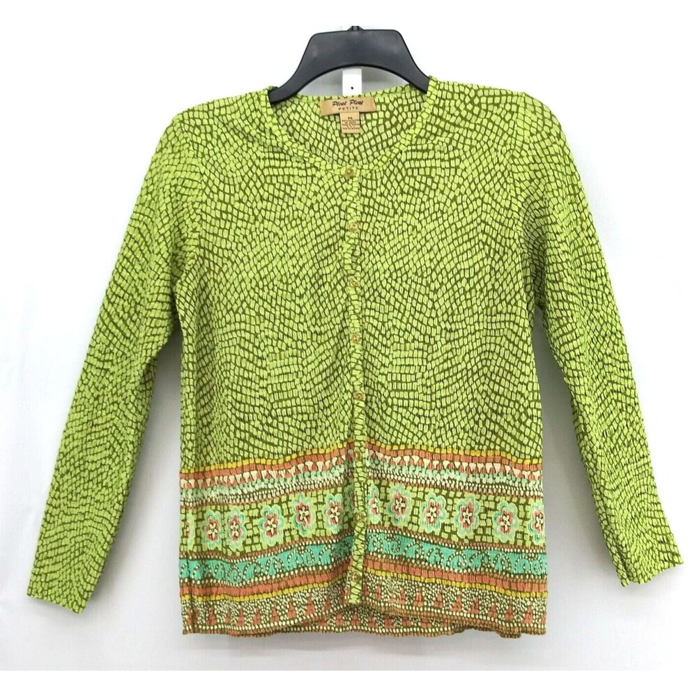 Pleat Pleat Petite Shirt Womens PS Green Long Sleeve Button Up Blouse